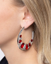Load image into Gallery viewer, Refined Rewind Red Hoop Paparazzi Earrings