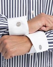 Load image into Gallery viewer, Monochromatic Modern Cuff Links Silver