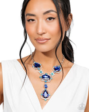 Load image into Gallery viewer, Fancy Formula - Blue Gem Silver Short Necklace - Paparazzi