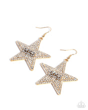 Load image into Gallery viewer, Celebratory Character 2026 Srar Paparazzi Gold Earrings