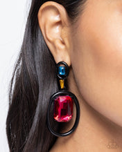Load image into Gallery viewer, A Glimpse of Elegance Dipped in Dazzle Black Earrings