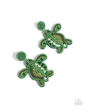 Load image into Gallery viewer, Turtle Tapestry Green Post Paparazzi Earring