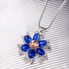 Load image into Gallery viewer, A Glimpse of Elegance Floral Figurehead Blue Necklace