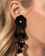 Load image into Gallery viewer, Floral Future Black Post Earring