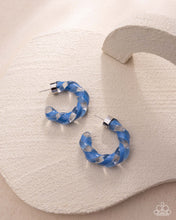 Load image into Gallery viewer, Coiled Cameo Blue Hoop Earrings