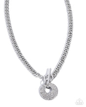Load image into Gallery viewer, Breathlessly Bold - White Rhinestone Silver Short Necklace - Paparazzi