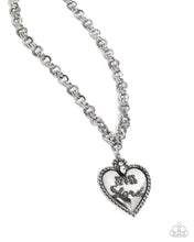 Load image into Gallery viewer, Permanent Proverb - White Rhinestone Silver Trust in the Lord Heart Necklace - Paparazzi - Life of
