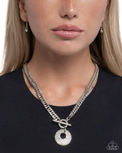 Load image into Gallery viewer, Breathlessly Bold - White Rhinestone Silver Short Necklace - Paparazzi