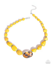 Load image into Gallery viewer, Trailblazing Tortoise - Yellow Stone Animal Print Short Necklace - Paparazzi