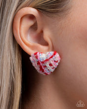 Load image into Gallery viewer, Sweetheart Stitching Pink Post Earrings