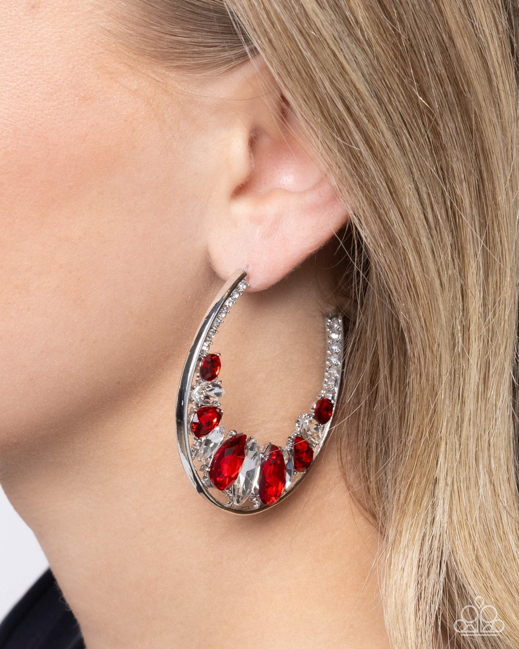 Refined Rewind Red Hoop Earring