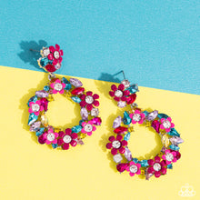 Load image into Gallery viewer, Wreathed in Wildflowers - Multi Life of the Party Paparazzi Earrings
