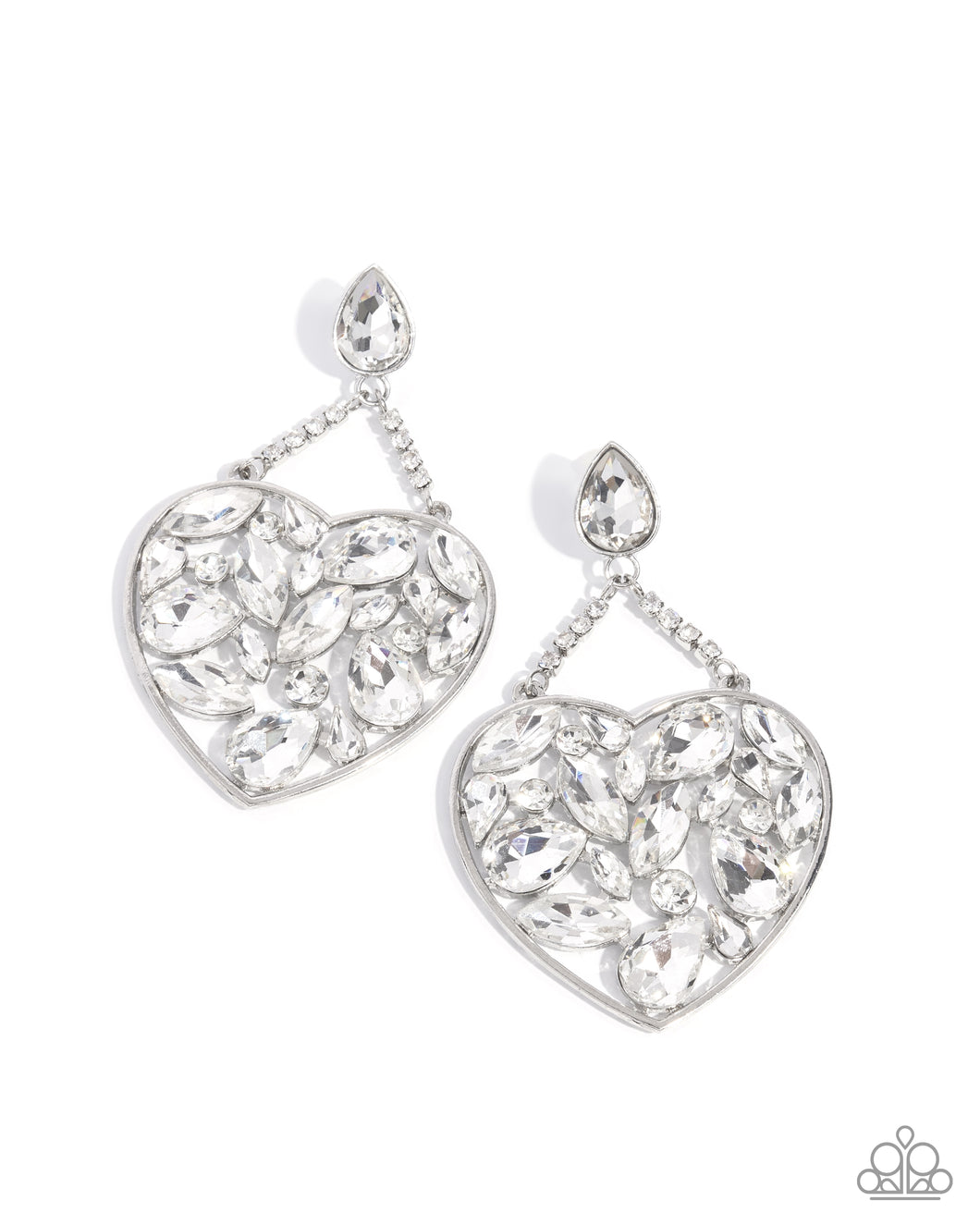 Glittery Gait - White Earrings