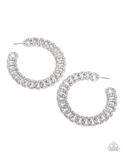 Load image into Gallery viewer, Interlocked Icing - White Paparazzi Earrings
