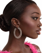 Load image into Gallery viewer, Interlocked Icing - White Paparazzi Earrings

