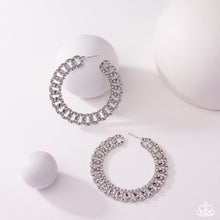 Load image into Gallery viewer, Interlocked Icing - White Paparazzi Earrings
