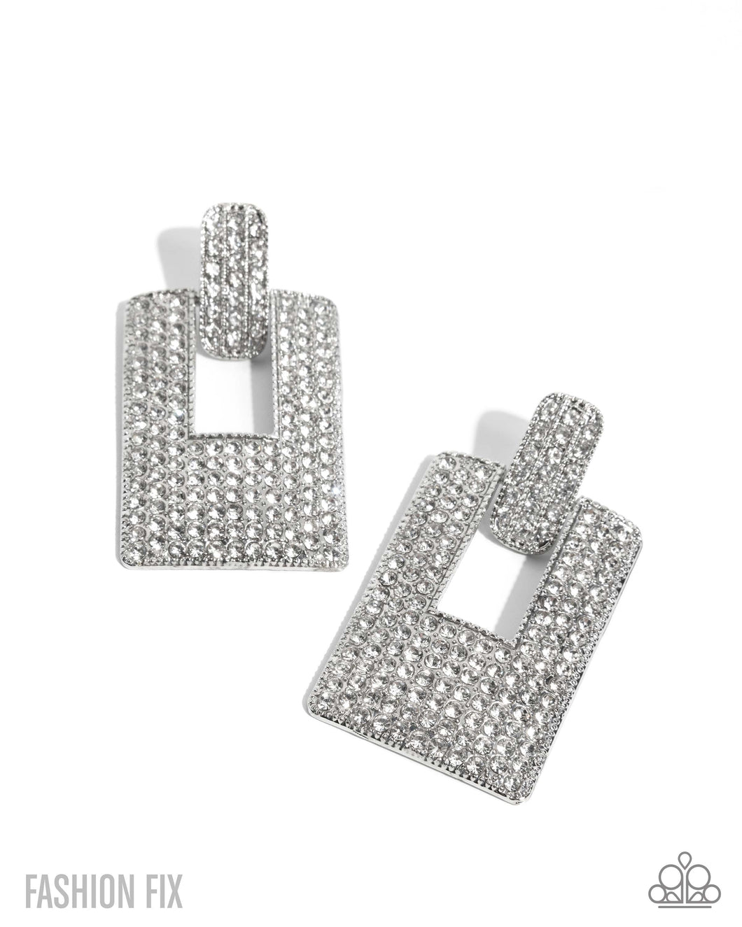 Sophisticated Stage - White - Paparazzi Earrings