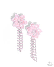 Load image into Gallery viewer, Lotus Length Pink Post Earring
