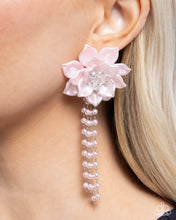 Load image into Gallery viewer, Lotus Length Pink Post Earring
