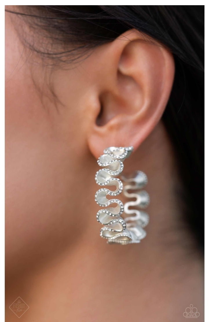 Resolutely Ruffled Hoop Earrings