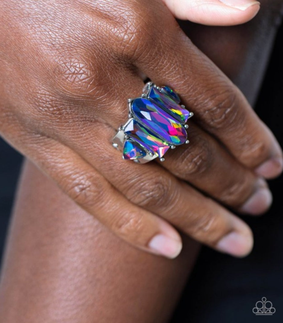 Iridescently Interstellar-Multi Paparazzi Ring