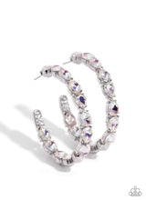 Load image into Gallery viewer, Presidential Pizzazz White Hoop Earrings
