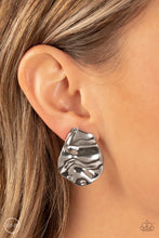 Load image into Gallery viewer, Paparazzi Earring ~ Raise the RUCHE - Silver
