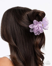 Load image into Gallery viewer, Budding Backdrop - Purple Paparazzi Floral Hair Clip
