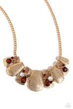 Load image into Gallery viewer, A Glimpse of Elegance Multicolored Mayhem Gold Paparazzi Necklace
