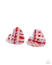 Load image into Gallery viewer, Sweetheart Stitching Pink Post Earrings
