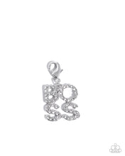 Load image into Gallery viewer, Boss of the House - White Rhinestone BOSS Rhodium Plated Charm - Paparazzi
