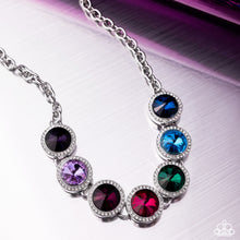 Load image into Gallery viewer, Necklace with colorful gemstones on a white background
