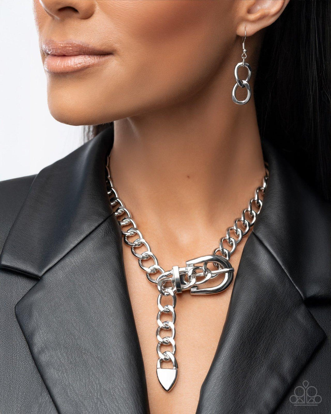 Bold Buckle Silver Necklace
