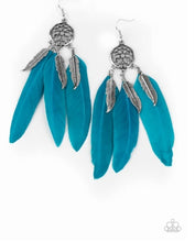 Load image into Gallery viewer, Paparazzi &quot;In Your Wildest DREAMS&quot;  Blue Feather Earrings
