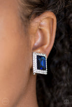 Load image into Gallery viewer, Crowned Couture - Blue Clip-On Paparazzi Earrings
