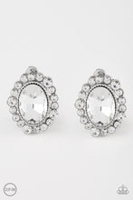 Load image into Gallery viewer, Hold Court - White - Clip-on Paparazzi Earrings
