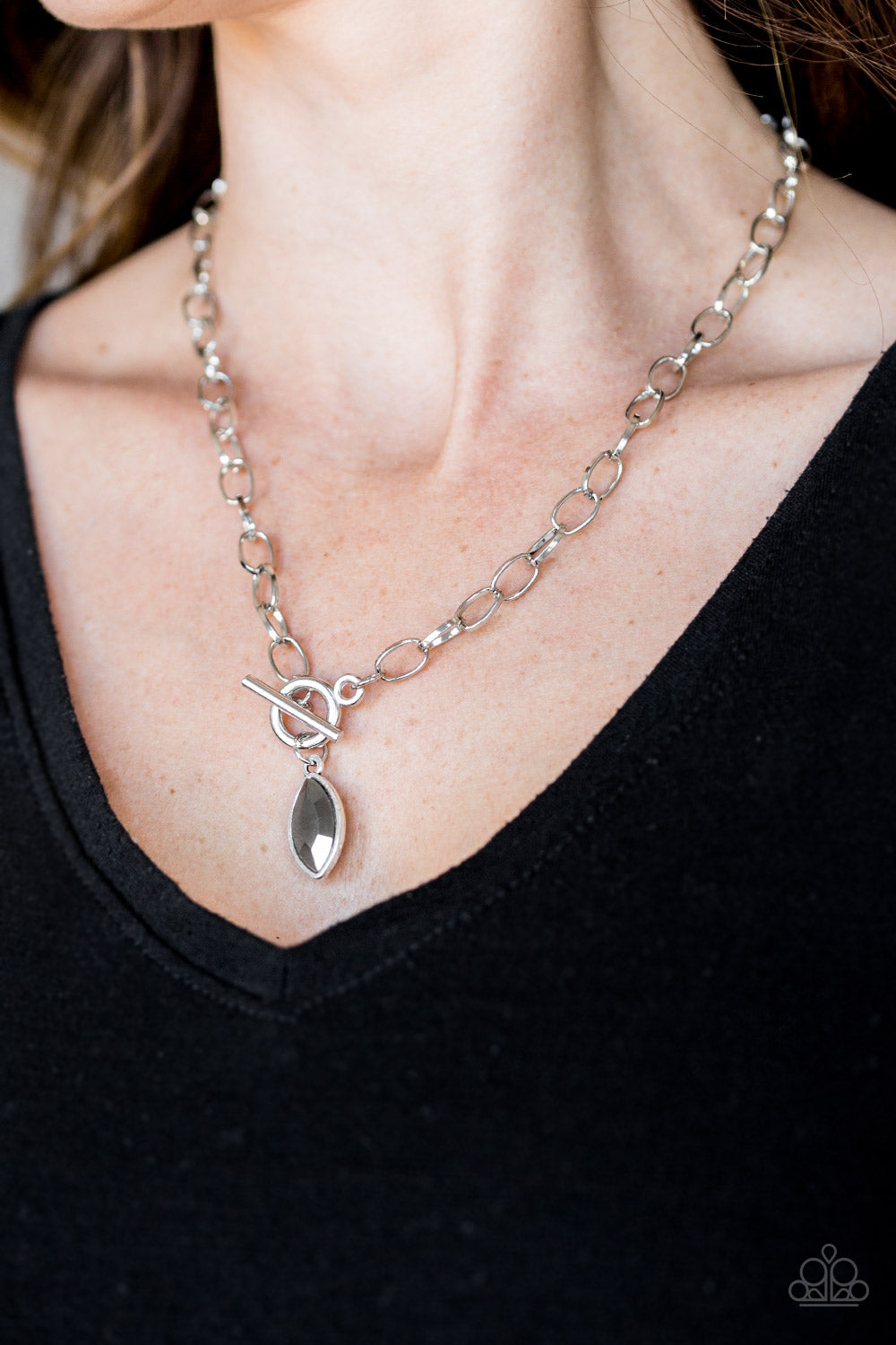 Club Sparkle - Silver - Paparazzi Necklace