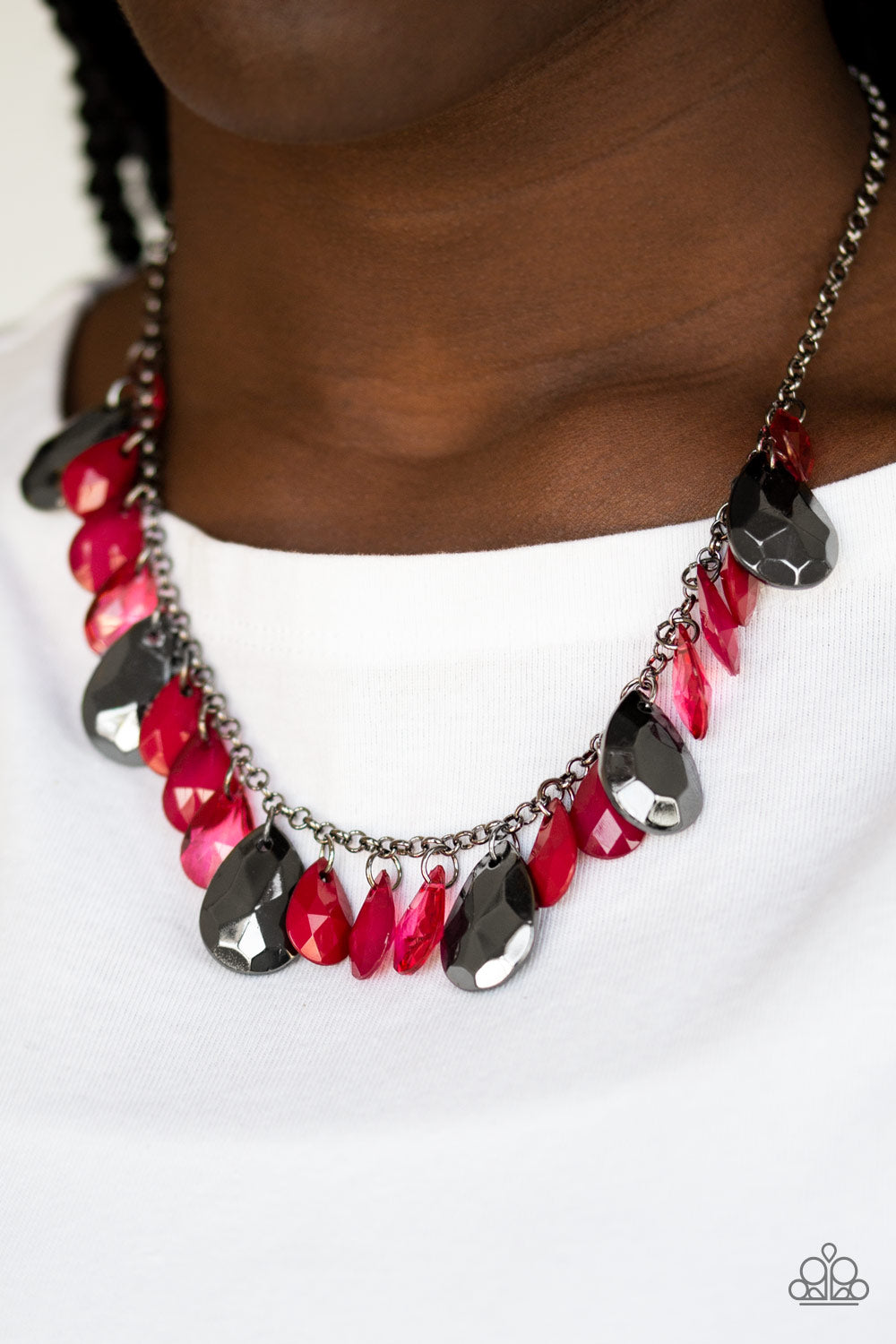 Hurricane Season - Red Paparazzi Necklace