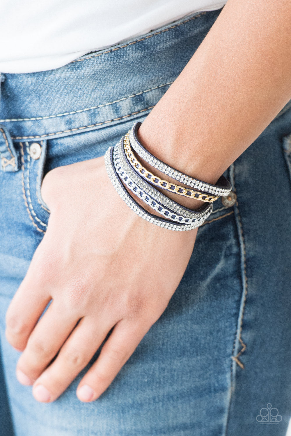 Paparazzi Fashion Fiend - Blue Wrap Bracelet