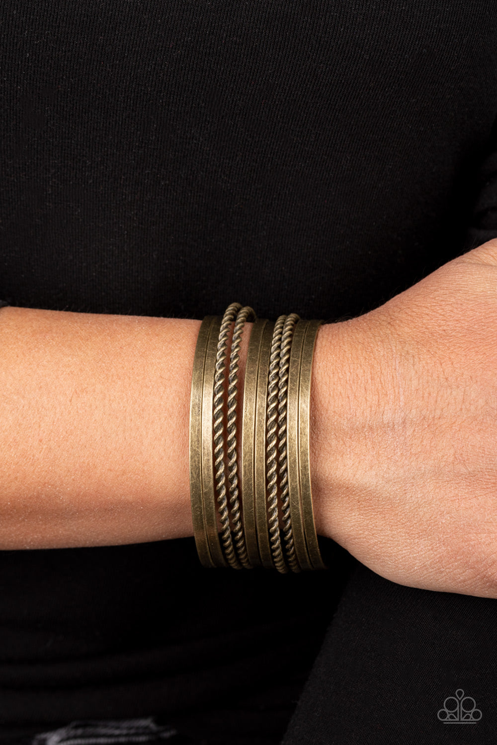 Perfectly Patterned - Brass - Paparazzi Bracelet