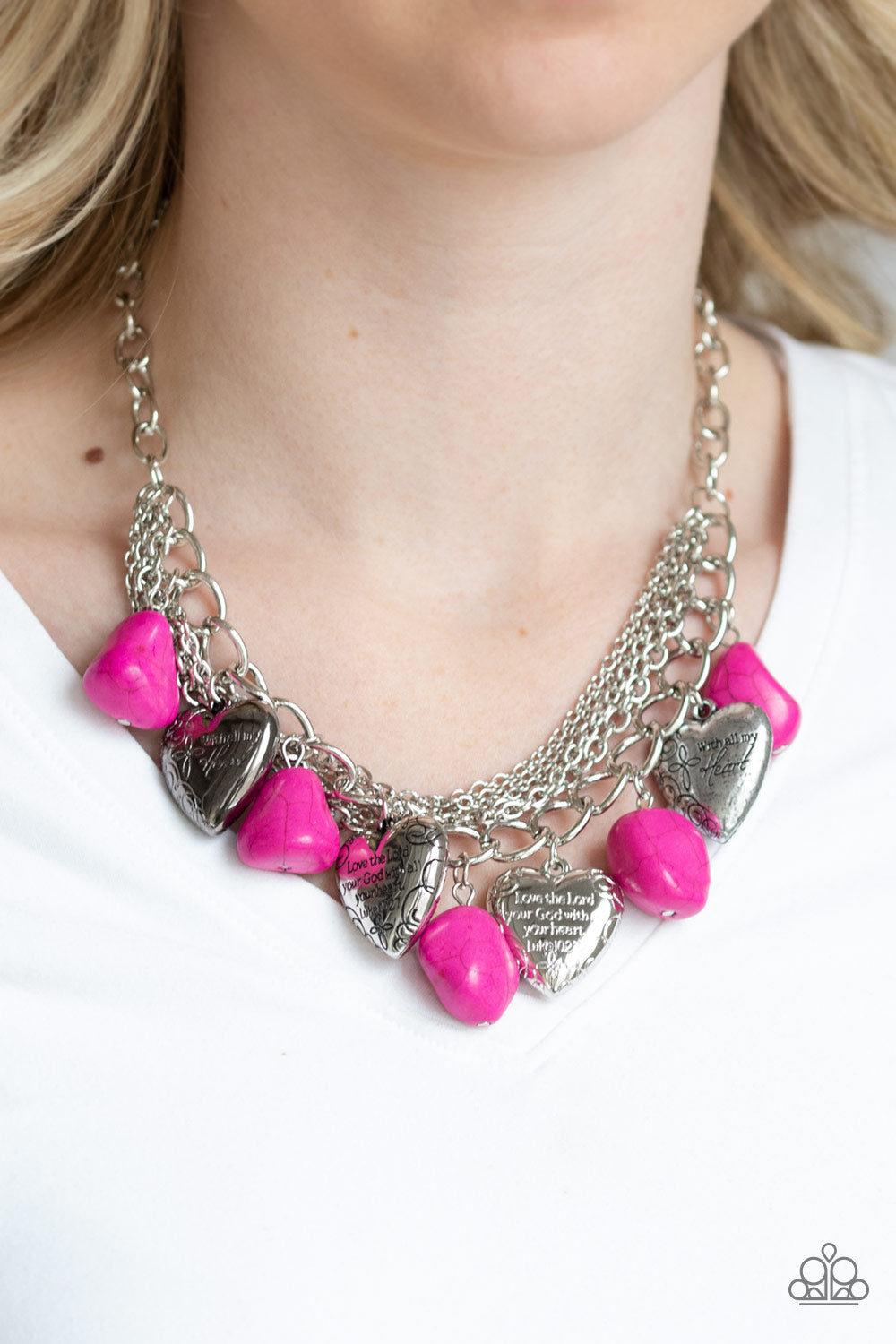 Change Of Heart - Pink - Paparazzi Necklace