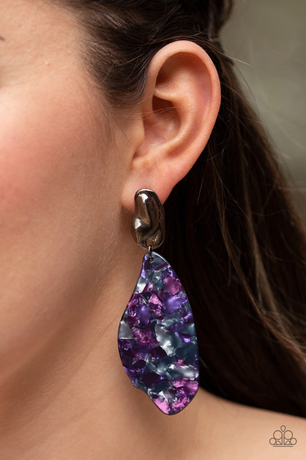 Fish Out Of Water - Purple  Earrings- Paparazzi