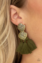 Load image into Gallery viewer, Tenacious Tassel - Green - Paparazzi - Earrings
