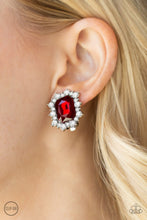 Load image into Gallery viewer, Prime Time Shimmer - Red -  Clip-on Paparazzi Earrings

