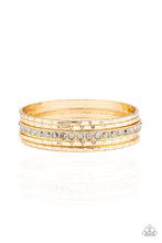 Load image into Gallery viewer, Glitzy Grunge - Gold Paparazzi Bracelet
