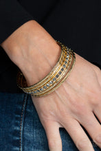 Load image into Gallery viewer, Glitzy Grunge - Gold Paparazzi Bracelet
