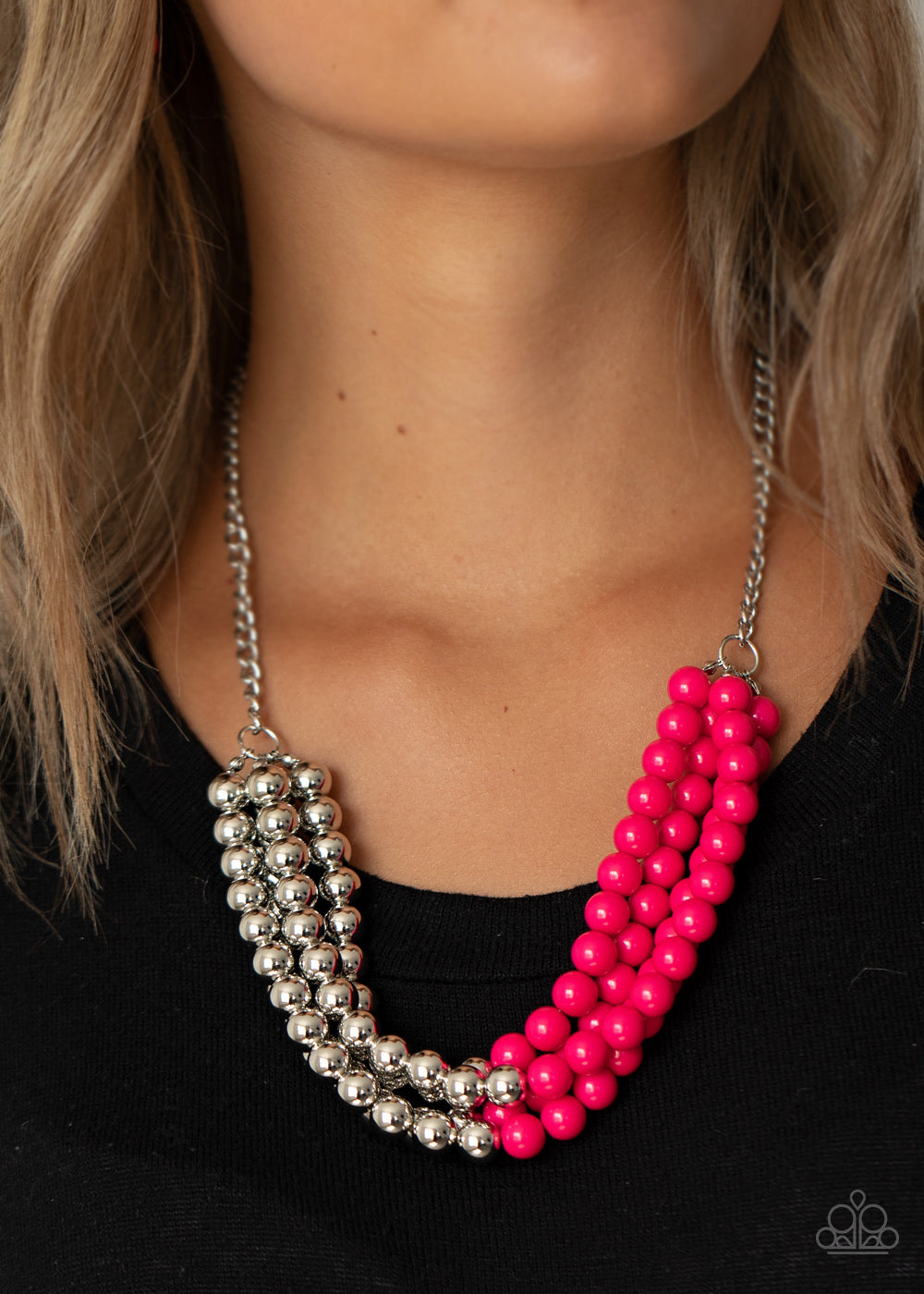 Layer After Layer - Pink - Paparazzi Necklace