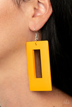 Load image into Gallery viewer, Totally Framed - Yellow - Paparazzi  Earrings
