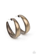 Load image into Gallery viewer, Paparazzi &quot;Burnished Benevolence &quot;- Brass Hoop Earrings
