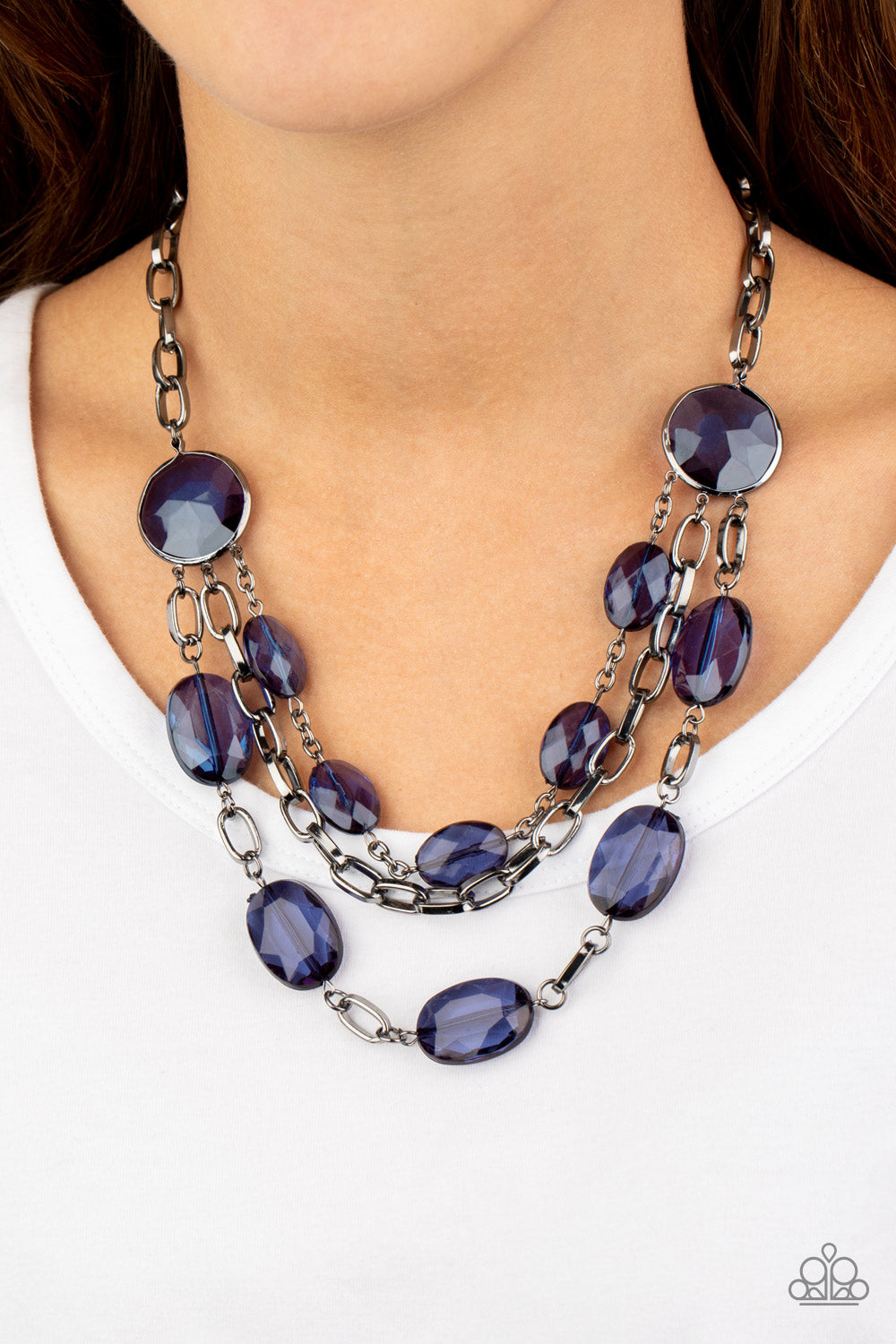 I Need a GLOW-cation - Blue - Paparazzi Necklace